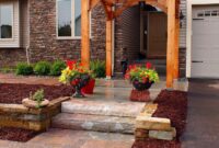 Custom Designed & Installed Natural Cedar Arbor at Front Entrance of