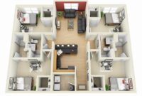 50 Four “4” Bedroom Apartment/House Plans Architecture & Design