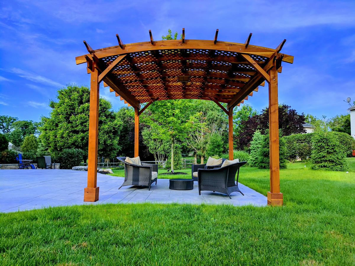 Arched Pergola Kits Redwood Arched Garden Pergolas