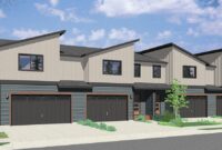 Modern 2 Story Town House Plan With 4 Two Car Garages Town house