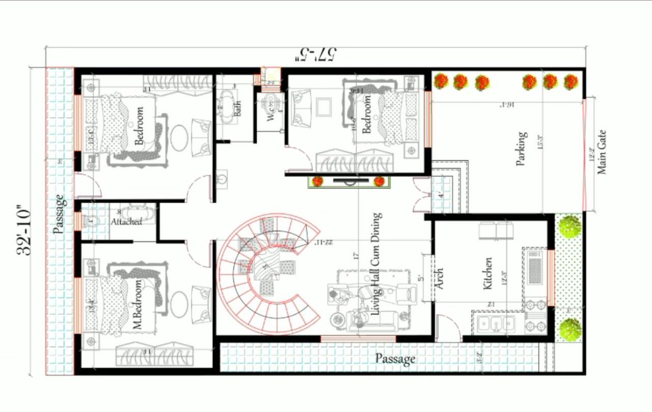 30 by 60 house plan Best 3bhk duplex house plan DK 3D Home Design