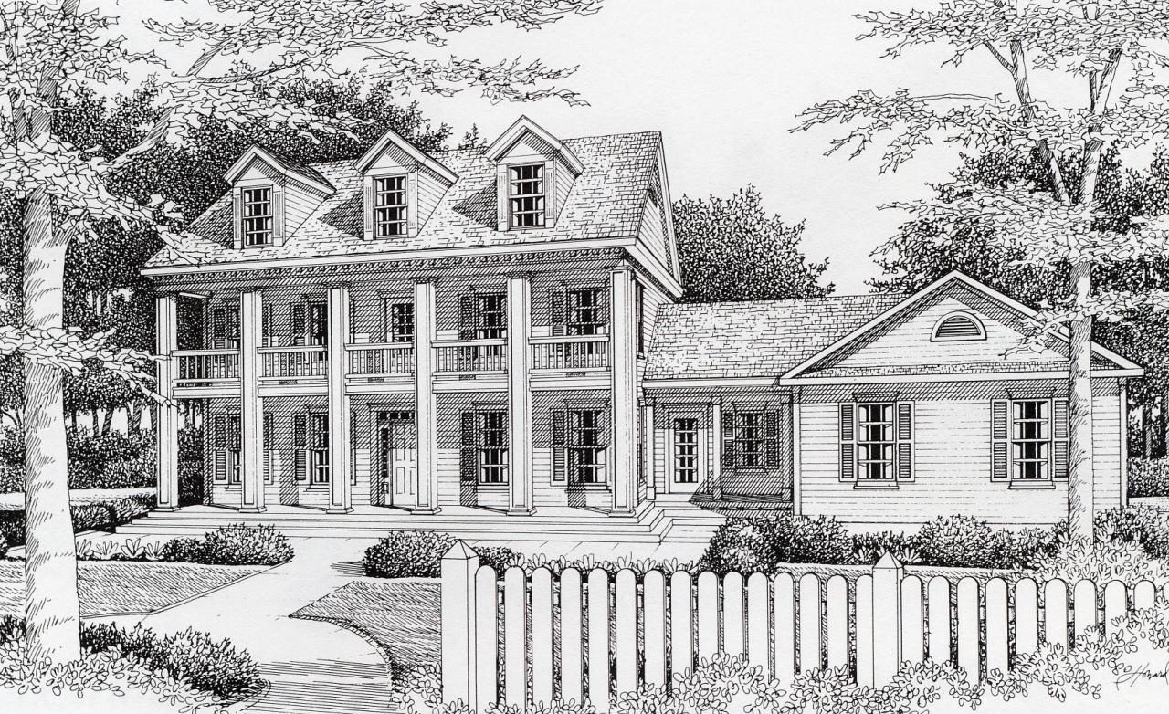Southern Plantation Style 14020DT Architectural Designs House Plans