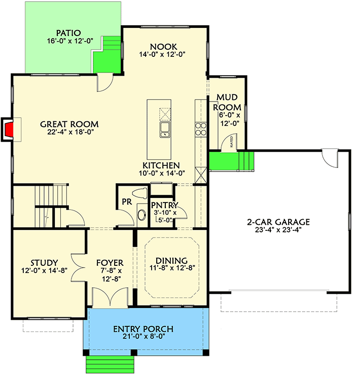 Simple 4 Bedroom Modern Farmhouse Plan 500022VV Architectural