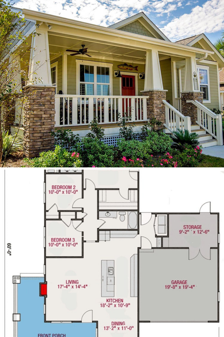 SingleStory 3Bedroom Bungalow Home with Attached Garage (Floor Plan