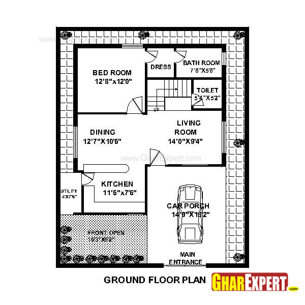 House Plan for 36 Feet by 45 Feet plot (Plot Size 180 Square Yards