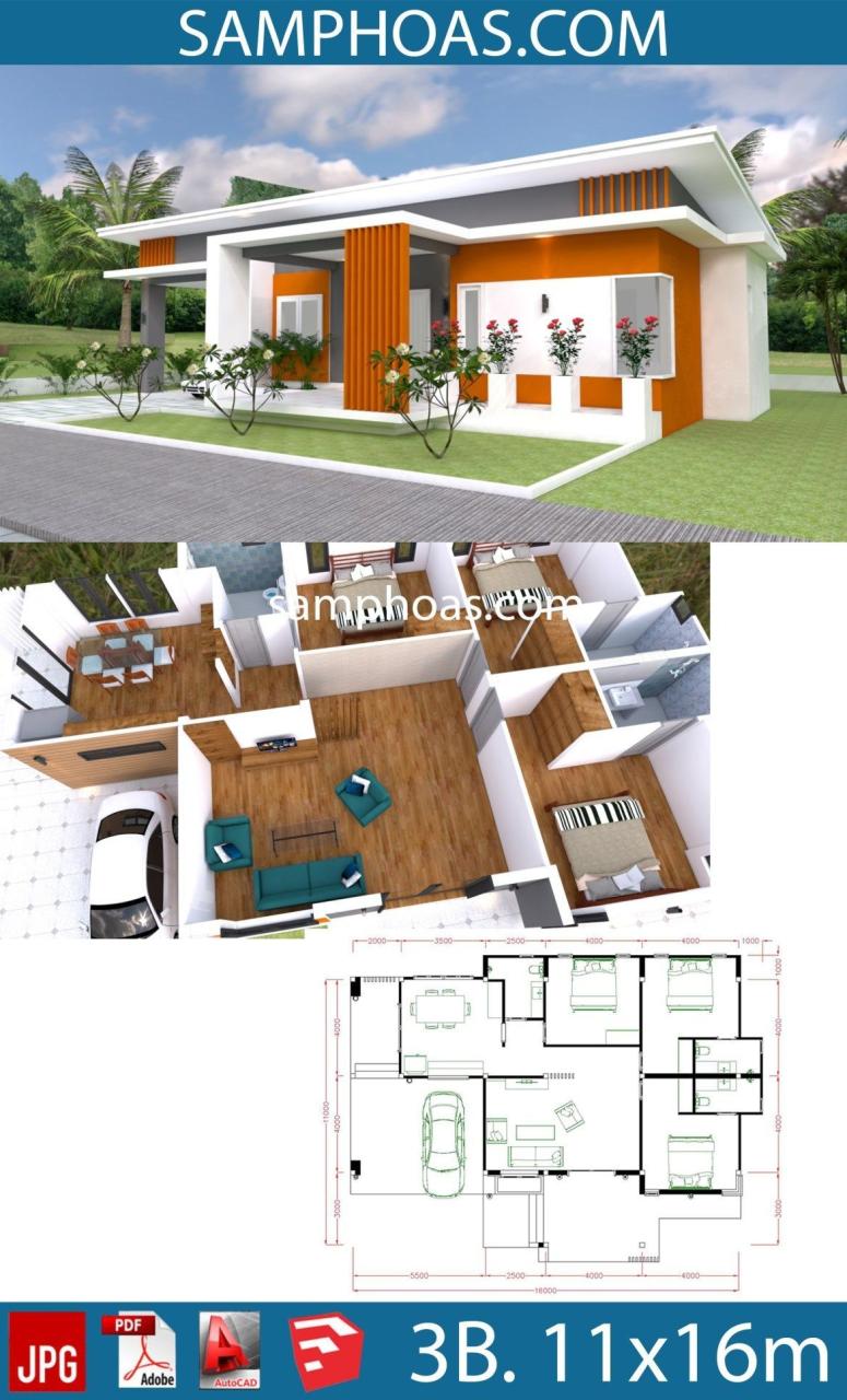Home Design Plan 13x13m With 3 Bedrooms Home Planssearch Simple