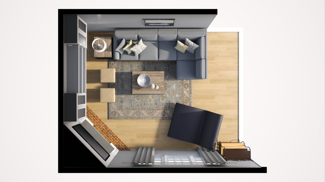 3D render made with Create floor plan, Floor plans