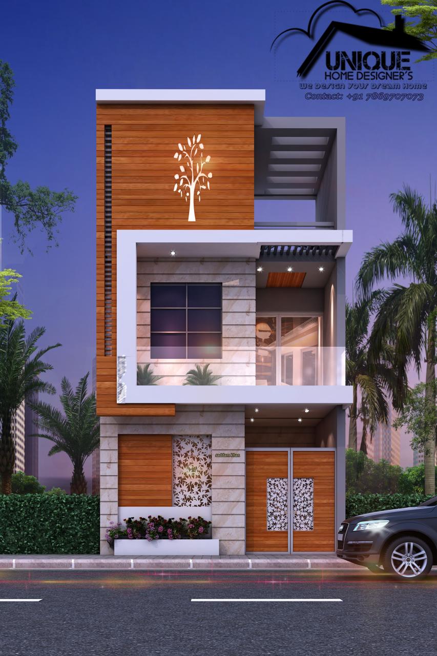 15x50 front elevation unique design by Er. sameer khan Small house