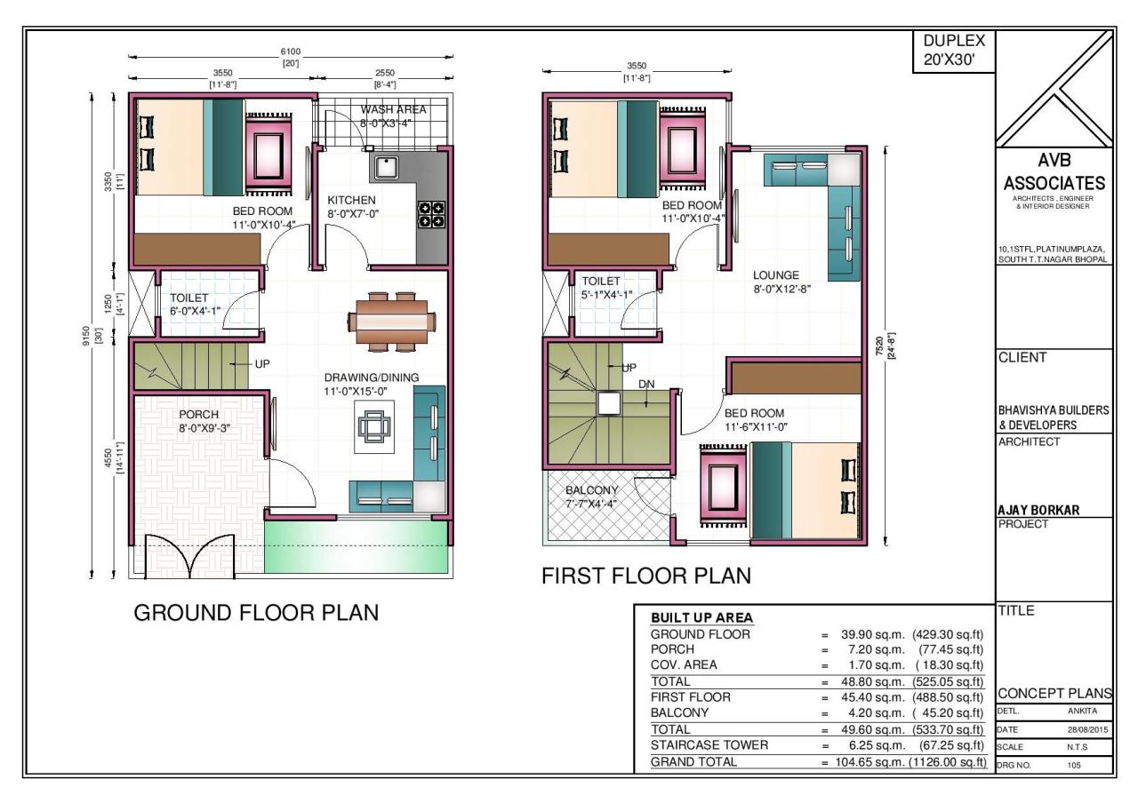 20x30 site plan of a house 20x30 house plans, Duplex house plans