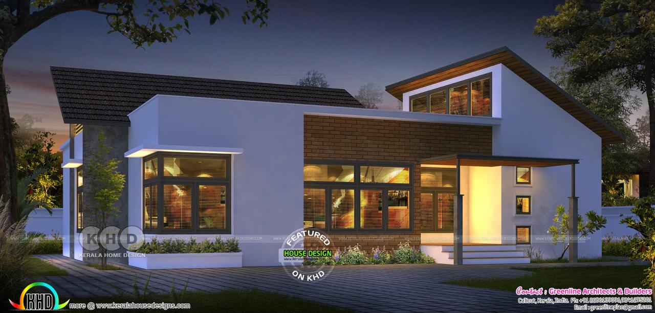 Ultra modern Single floor house design ₹15 Lakhs Kerala home design