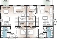 00125220240329-22544DR_f1_1554223406 Contemporary Duplex House Plan with Matching Units 22544DR
