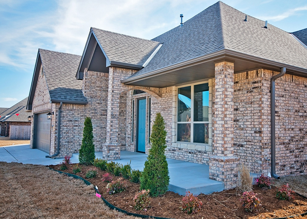 Brick Home with Large Front Porch Transitional Exterior Oklahoma