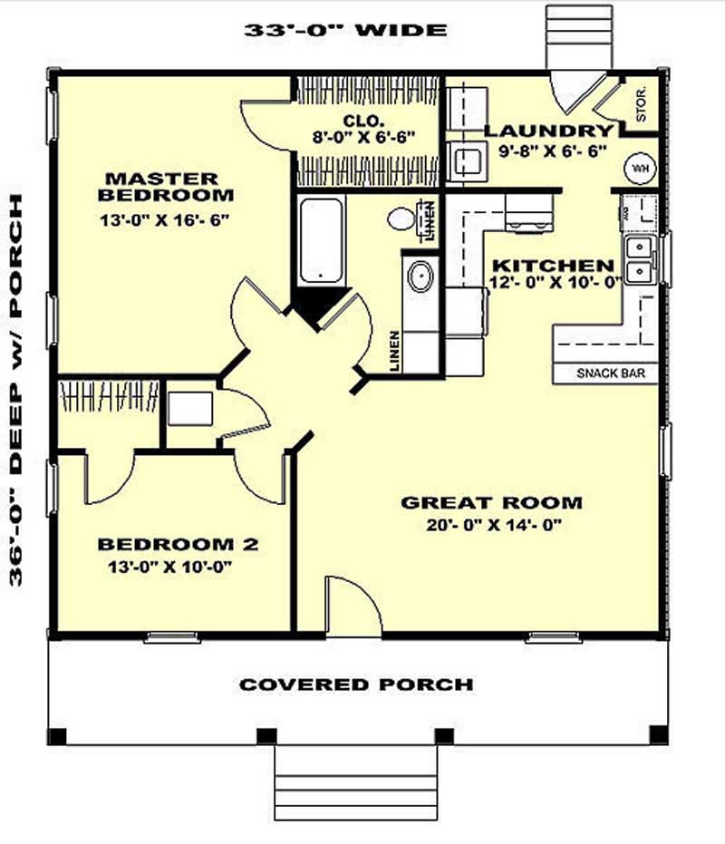 Open Floor Plan 2 Bedroom Small House Plans Two bedroom house plans