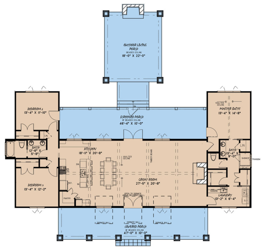 Farmhouse Style House Plan 3 Beds 2 Baths 2050 Sq/Ft Plan 923161