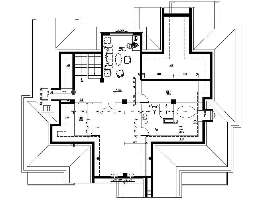 First Floor Plan With Balcony DWG File Cadbull