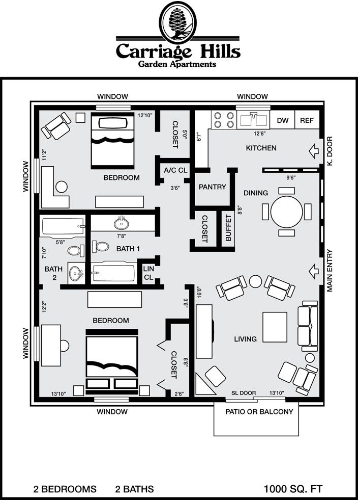 1000 Sq Ft House Plans 3 Bedroom 3D / 3 bedroom, 2 bath home with