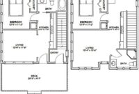 24x24 Duplex 2 Bedroom 2 Bath 1086 sq ft PDF Floor Etsy in 2020