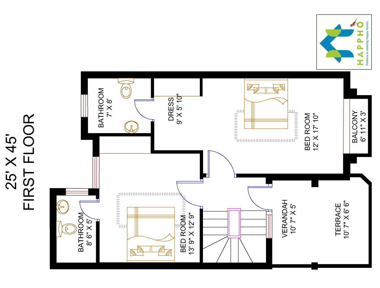 East Facing 24 45 House Map Discountedreboundingdvd