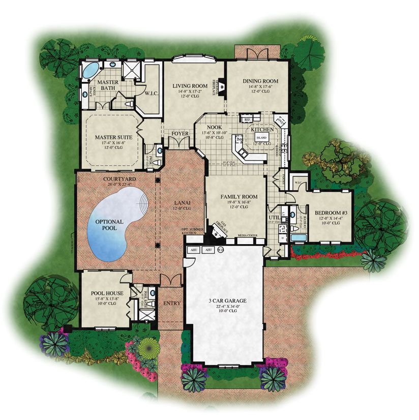 17+ House Plans Courtyard Pool, Amazing Inspiration!