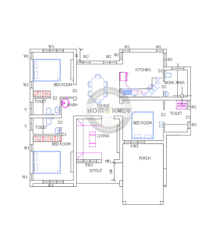 31+ 3 Bedroom House Plans 1200 Sq Ft Indian Style 3d