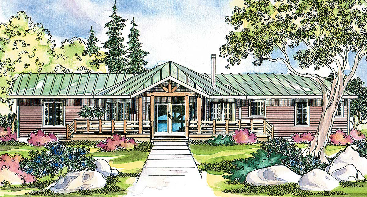 Vacation Home Plan with Panoramic Rear View 72267DA Architectural