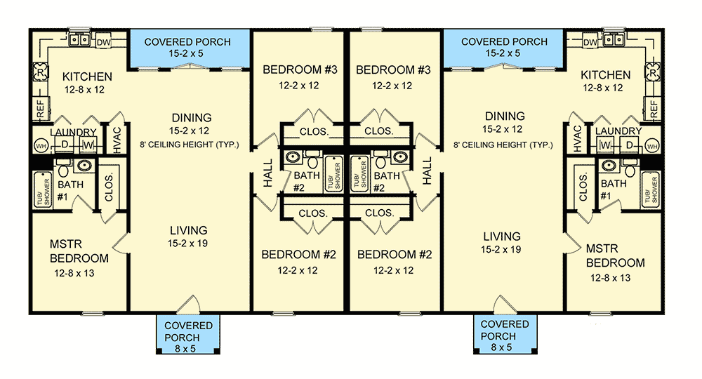 Spacious Three Bedroom Duplex 5103MM Architectural Designs House