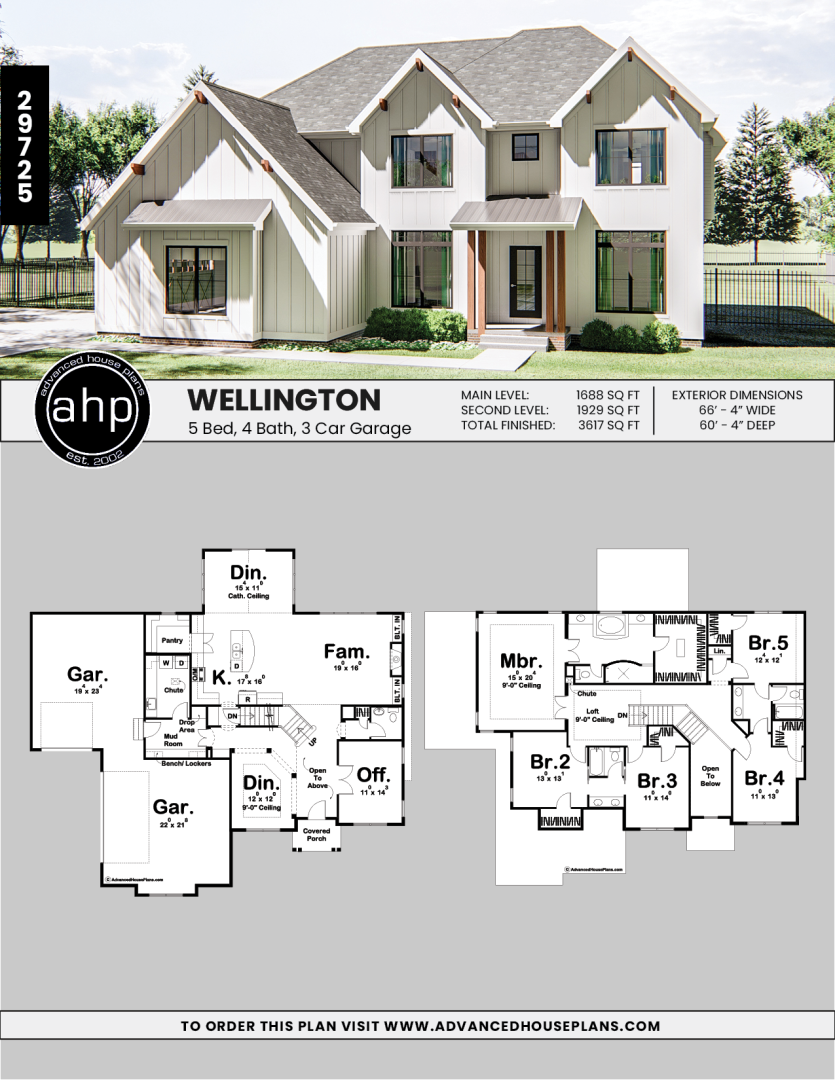 2 Story Modern Farmhouse House Plan Wellington Family house plans
