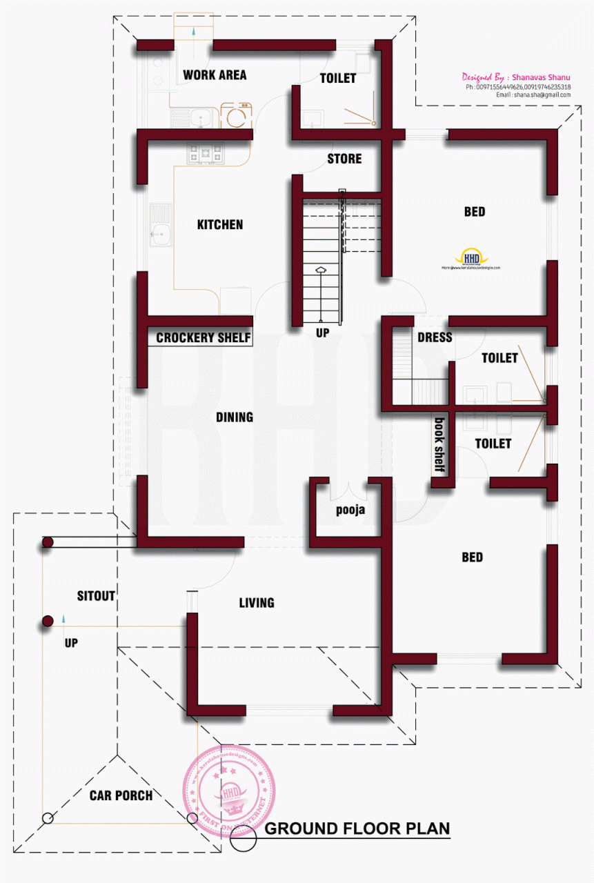 Beautiful Kerala house photo with floor plan Home Kerala Plans
