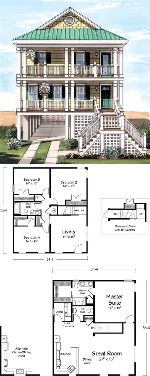 "The Seagull II" a compact, coastal twostory home. Beach house