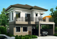 19115320240419-MHD-2015017-DESIGN1_View01-WM Low Budget Simple Two Storey House Design With Floor Plan Home and