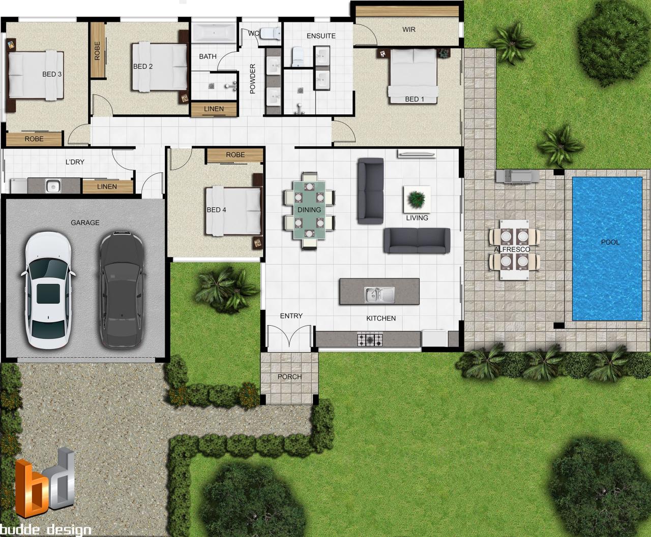 2D colour floor plan Unit3 for a development project Burwood East