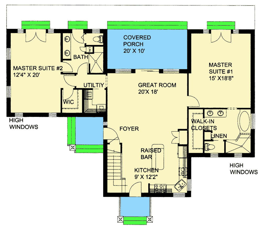 Craftsman House Plan with Two Master Suites 35539GH Architectural