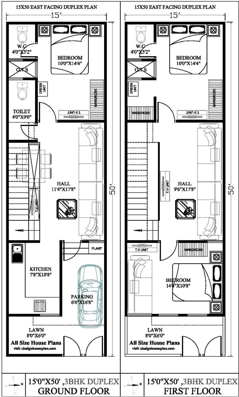 15 50 house plan 15 x 50 duplex house plan 15 by 50 house plan