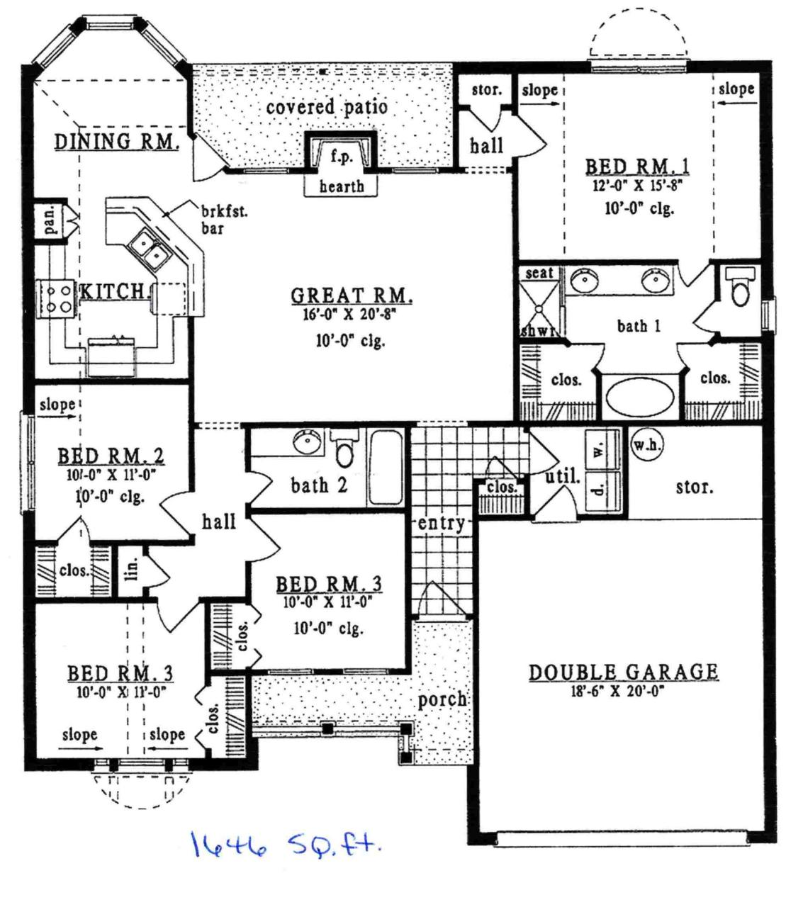 Great Concept 2 Bedroom House Plans Under 1500 Sq Ft