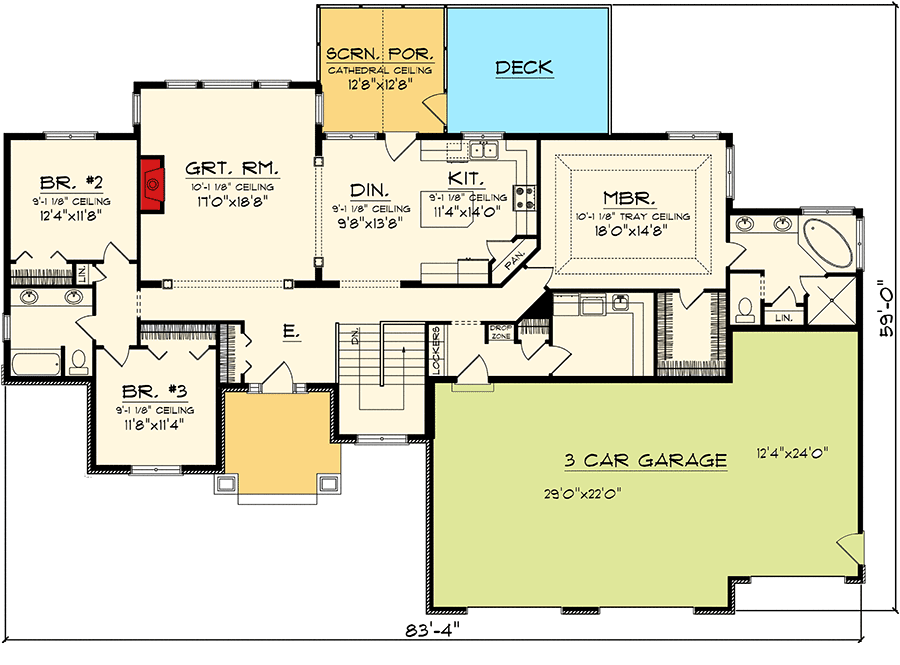 Craftsman Ranch With 3 Car Garage 89868AH Architectural Designs