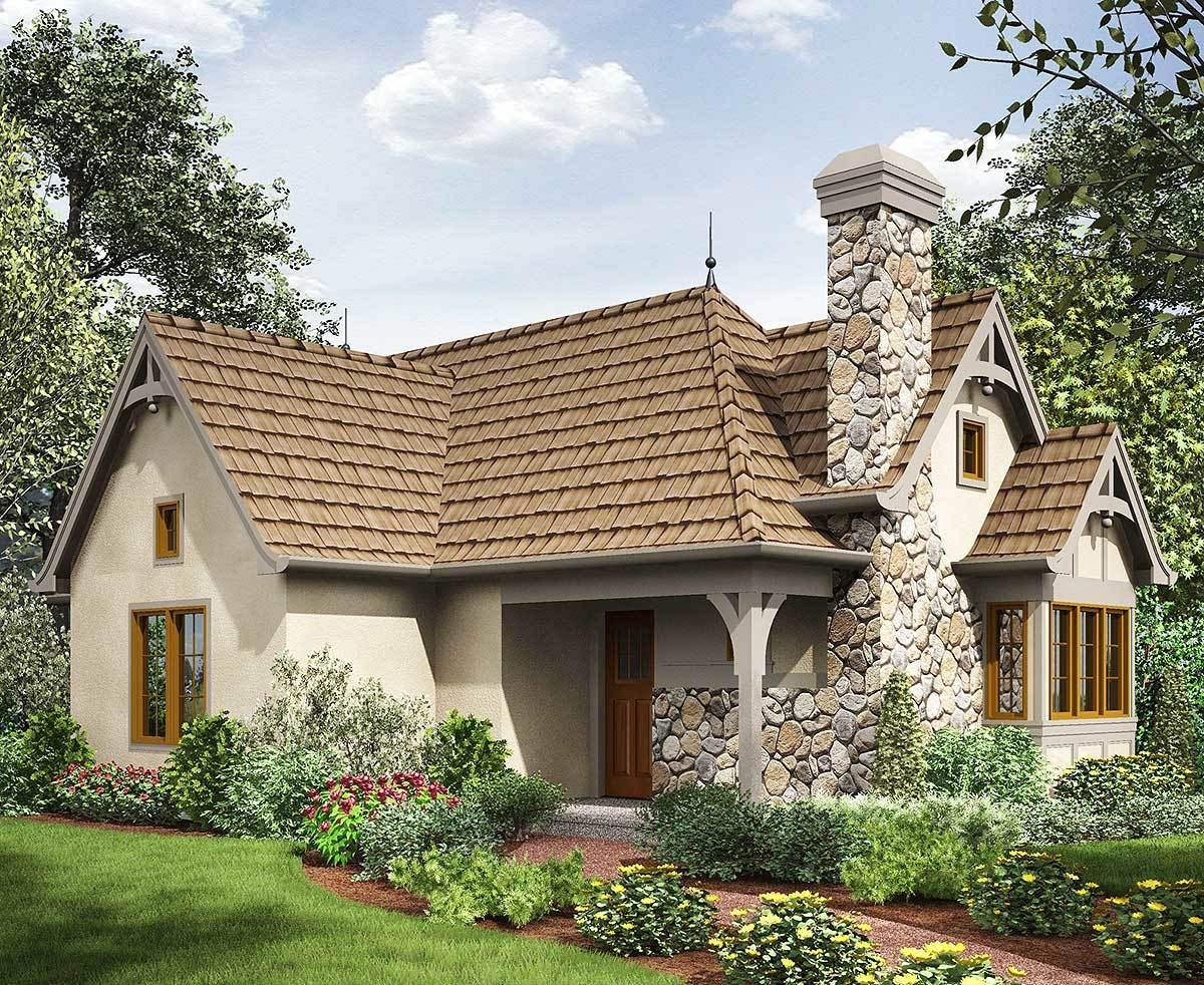 Plan 69593AM 2 Bed Tiny Cottage House Plan Small cottage homes