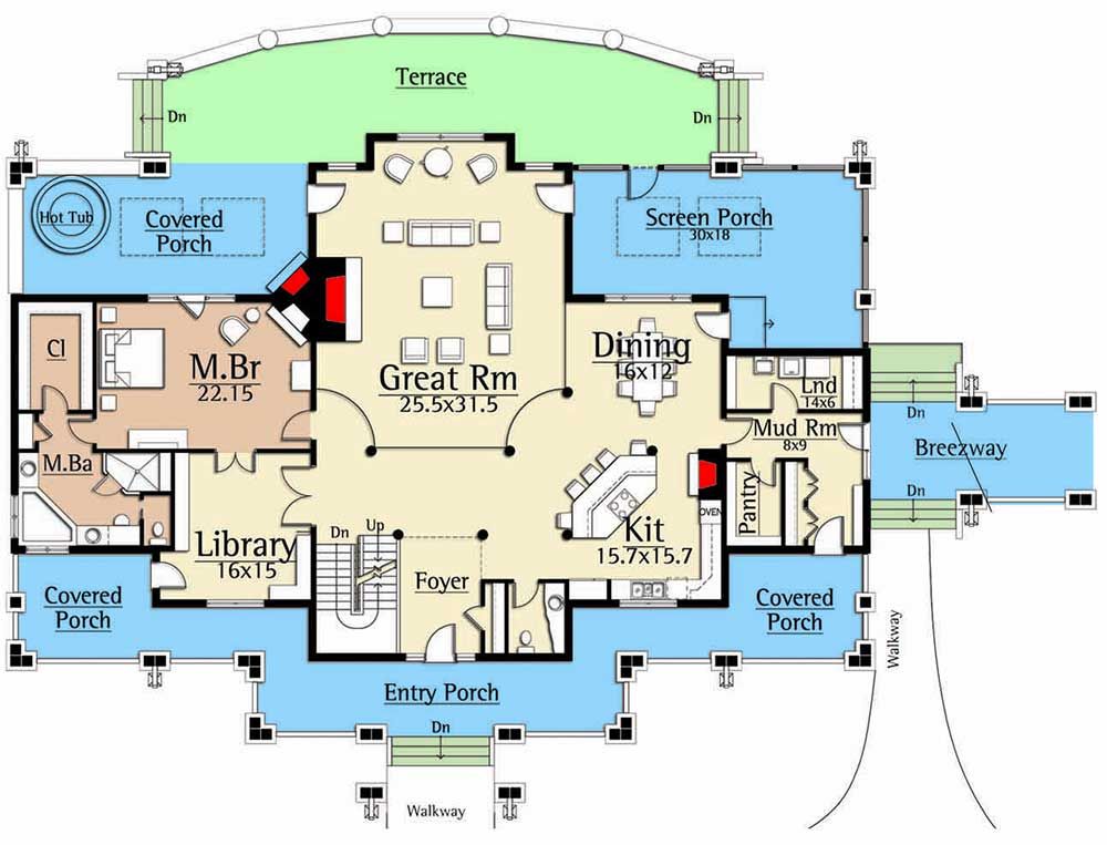 Five Bedroom Suites Two story house plans, House plans, Floor plans