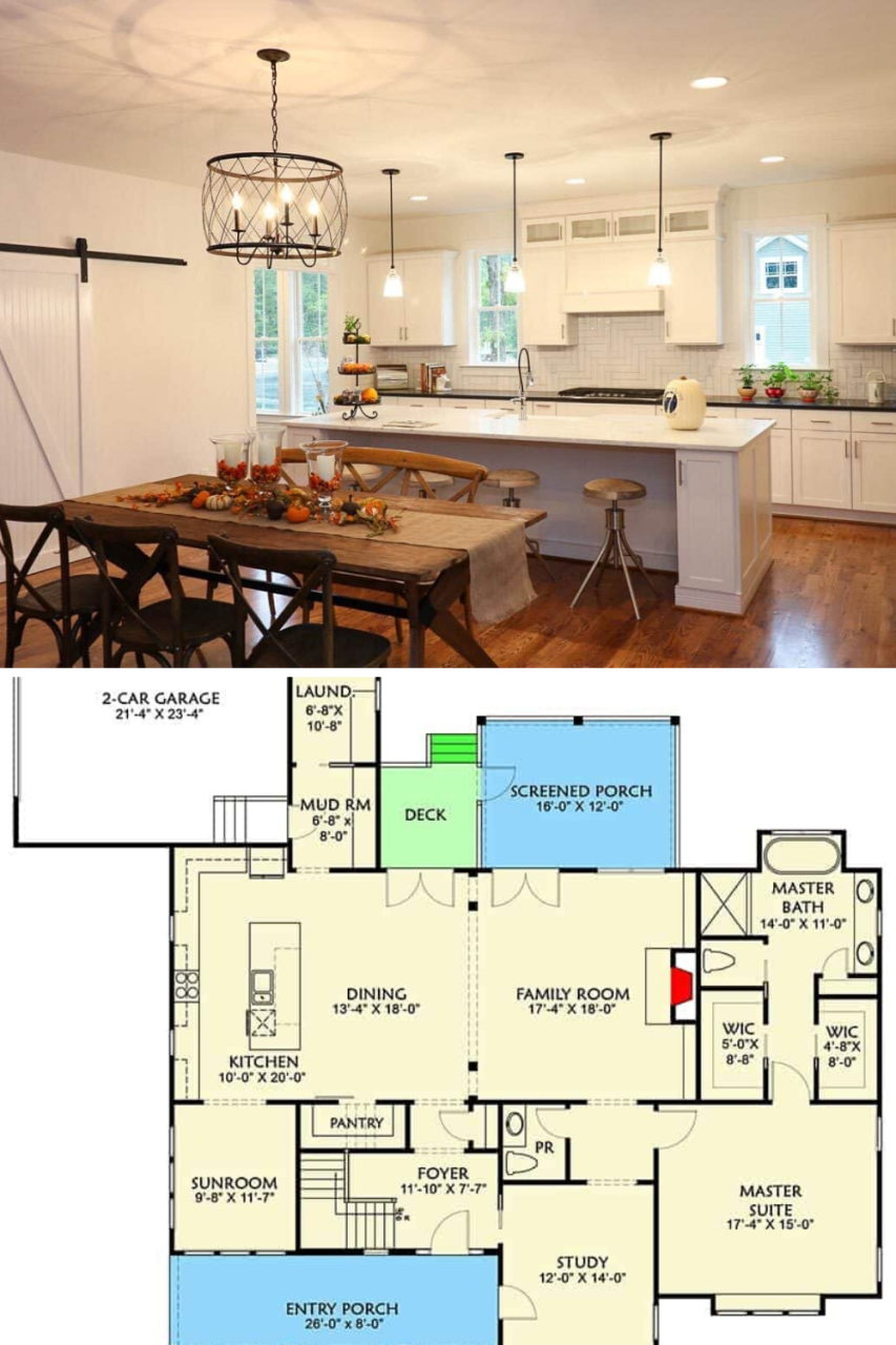 4Bedroom TwoStory Farmhouse with Open Floor Plan (Floor Plan) Open