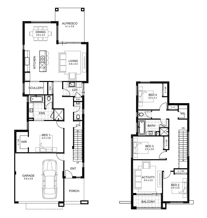 house plans narrow block 2 story australia Google Search Narrow