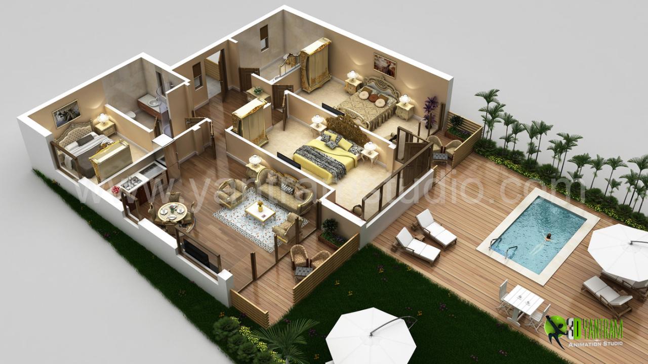 3D Floor Plan Design & Interactive 3D Floor Plan by Ruturaj Desai at