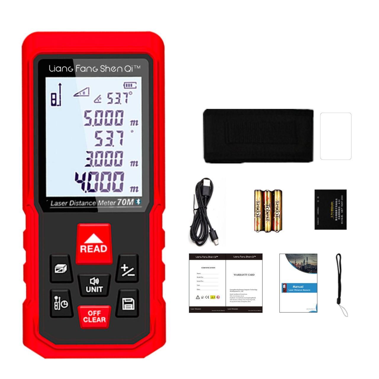 Bluetooth enabled laser Measure Floor plan app, Area and volume, Laser