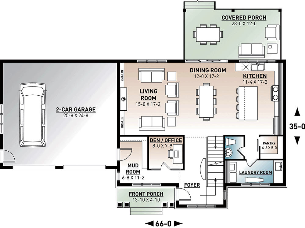 Bold Twostory House Plan with Open Layout 22560DR Architectural