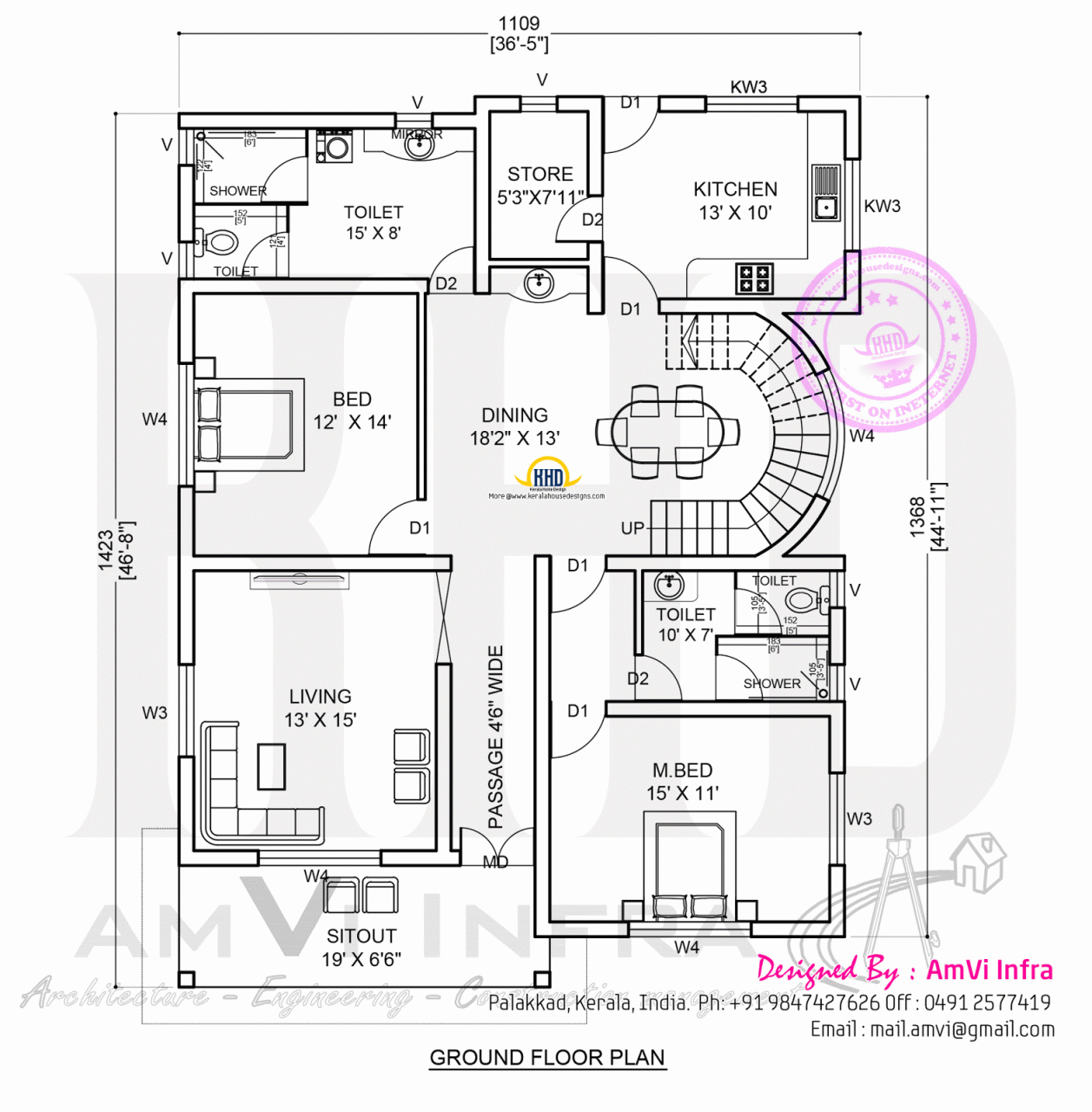 Kerala Home Design Floor Plans Bedroom Contemporary House Plans 126823