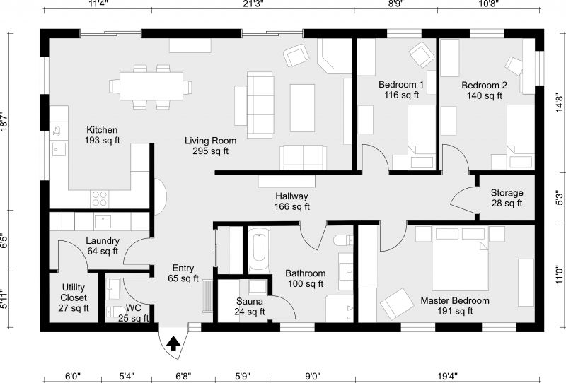 2D Floor Plans RoomSketcher Home plan drawing, Drawing house plans