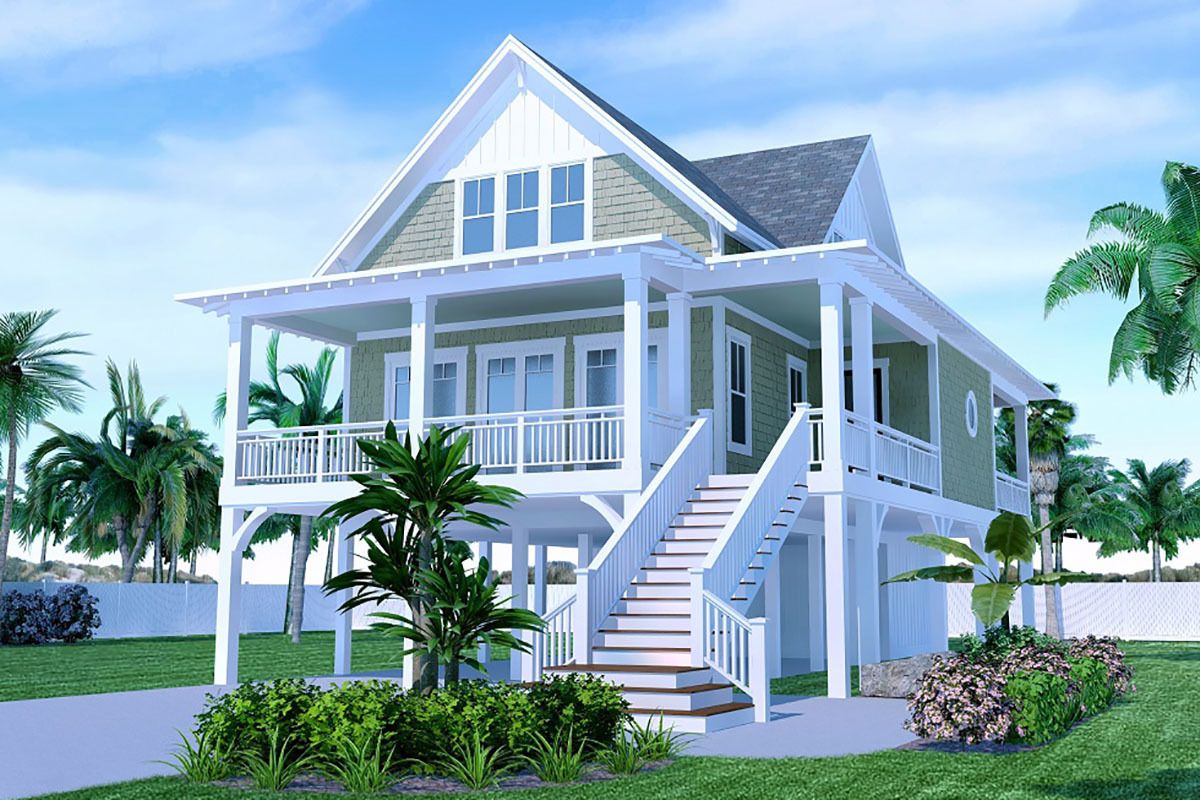 Plan 15266NC Charming 3Bed Home Plan with WrapAround Porch Beach