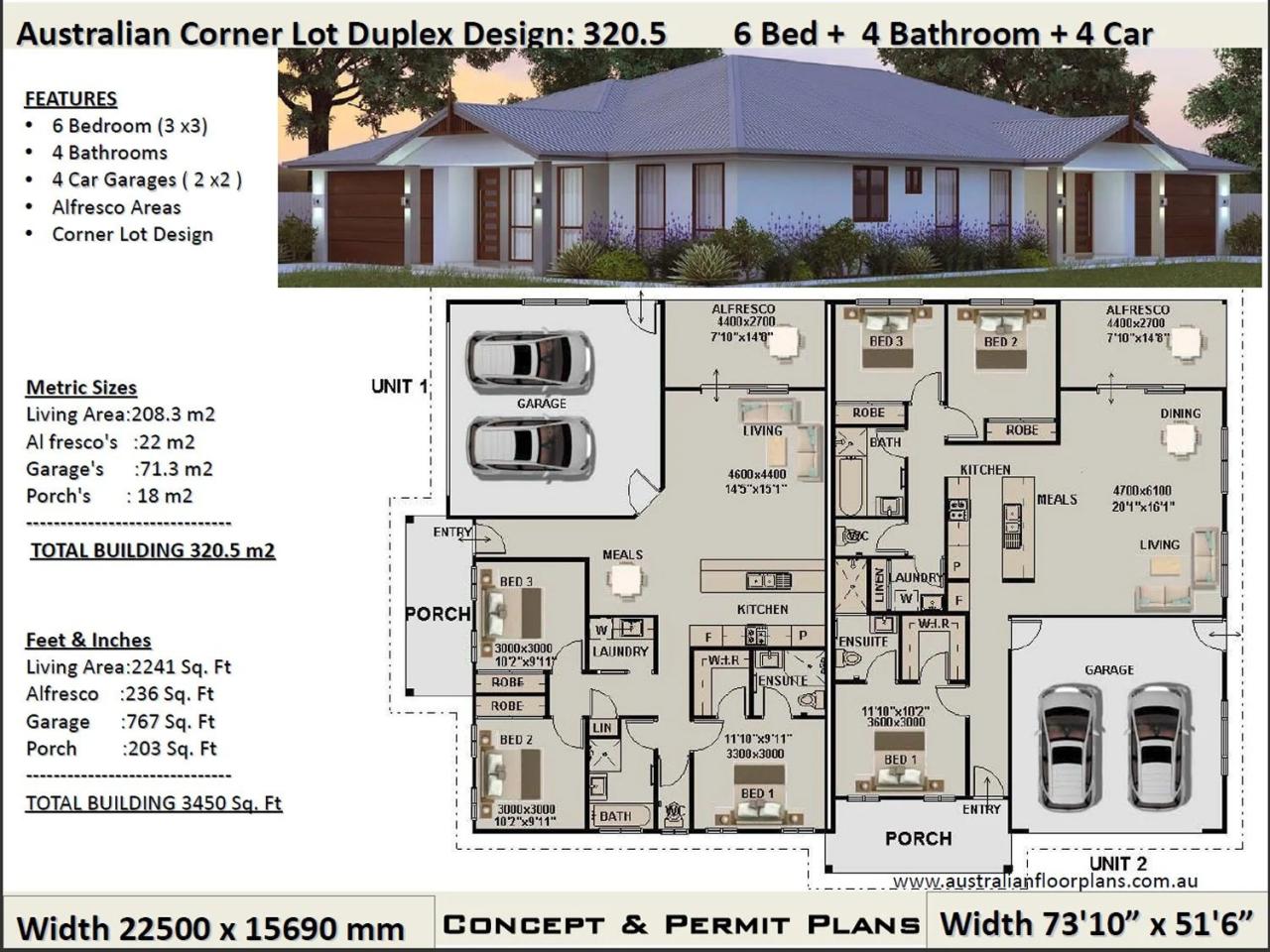 Duplex House Plans 6 Bedrooms Corner Lot Duplex House Plans Etsy