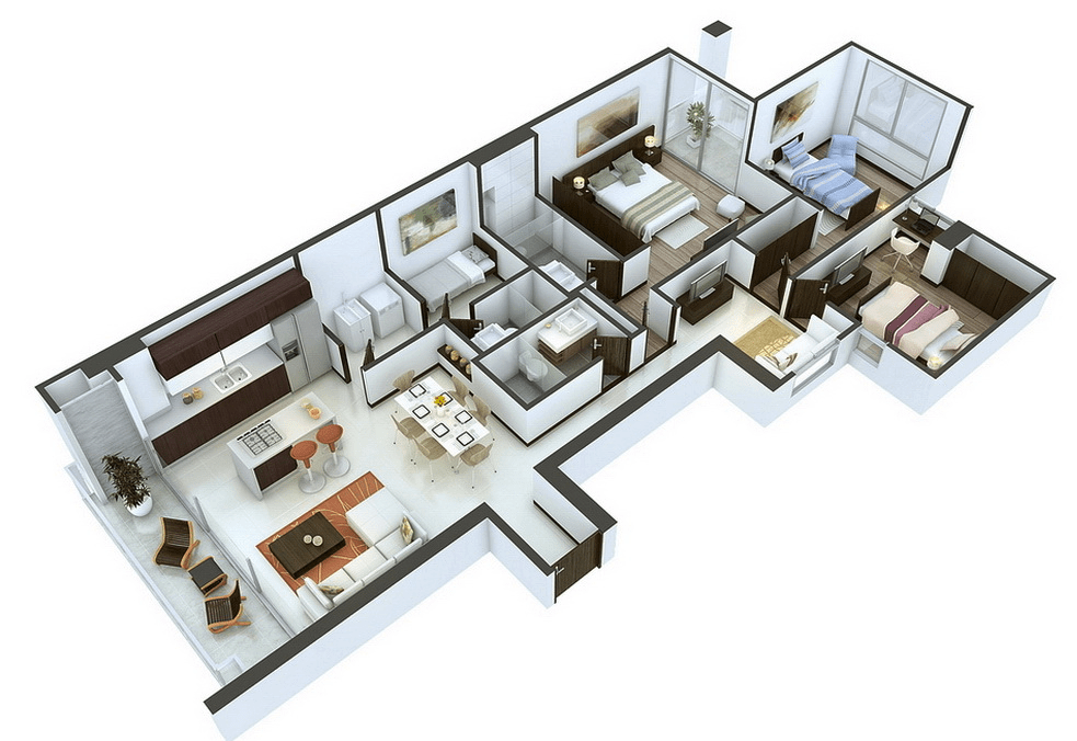 3 Bedroom Layout Design THOUGHTSKOTO / Having three bedrooms makes