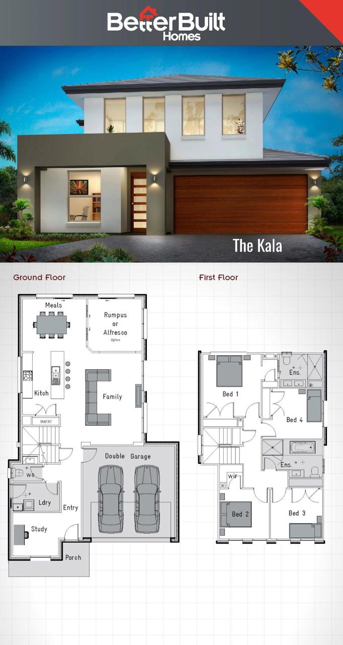 The Kala Double Storey House Design BetterBuilt floorplans Rumah