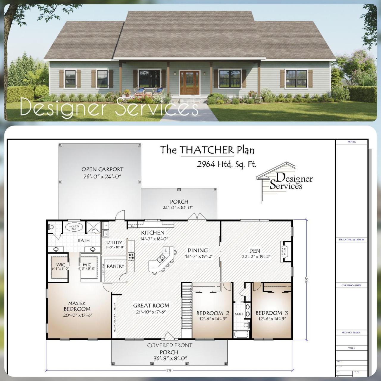 Thatcher House Plan 2964 Square Feet Etsy in 2020 Metal house plans