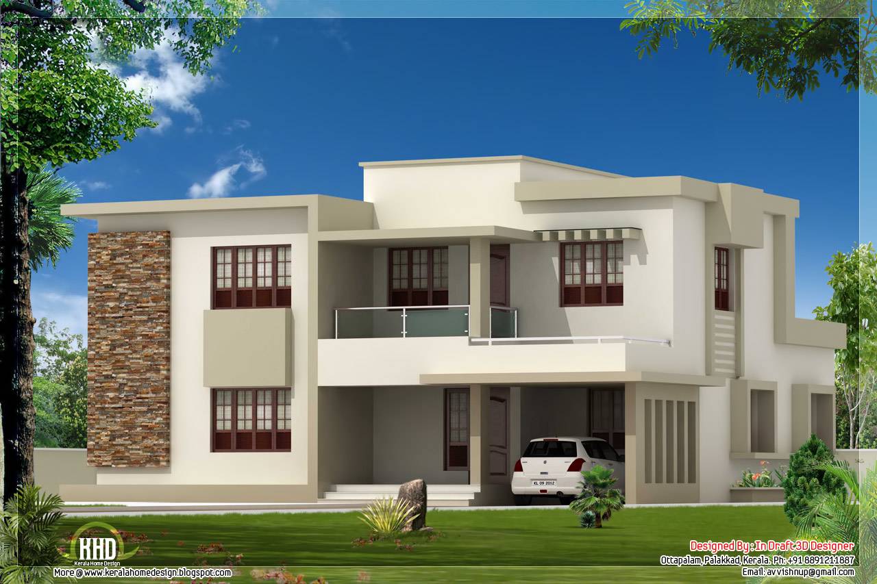 Flat Roof House Design Draft Designer Palakkad Kerala House Plans